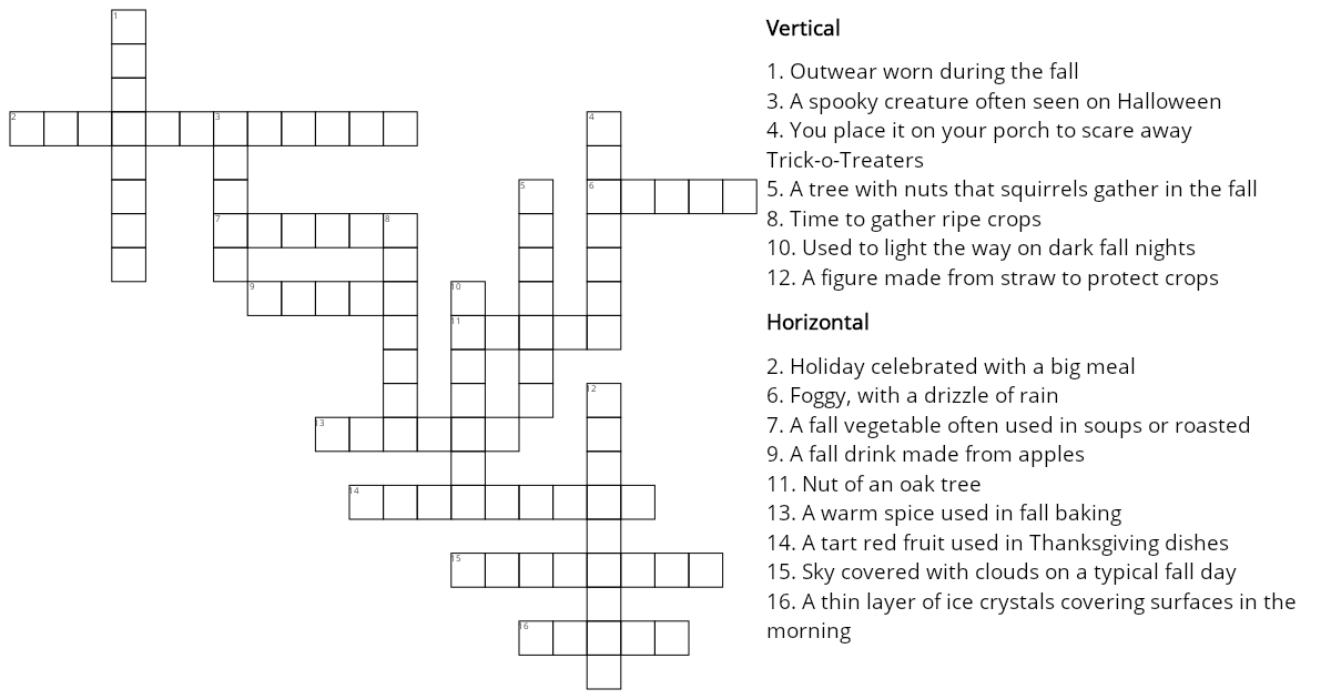 Fall Crosswords | More Puzzles!