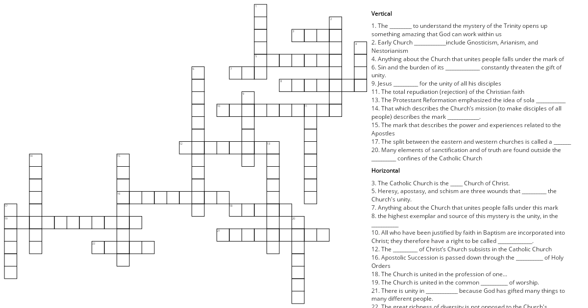 "Intro to the Four Marks" and "The Church is One" More Puzzles!