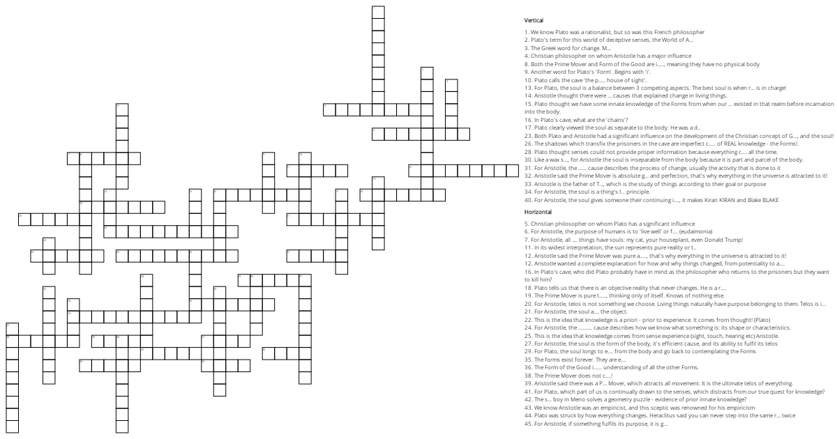 Plato and Aristotle More Puzzles